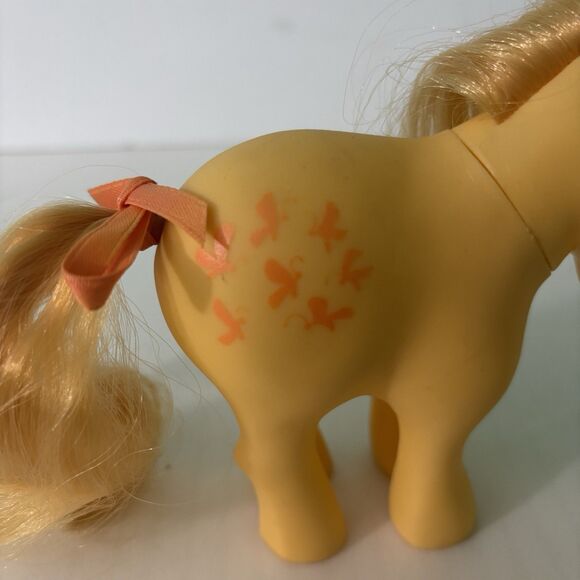 My Little Pony MLP G1 Butterscotch 1982 Hasbro Hong Kong Original Bow 80s Horse - Picture 6 of 9